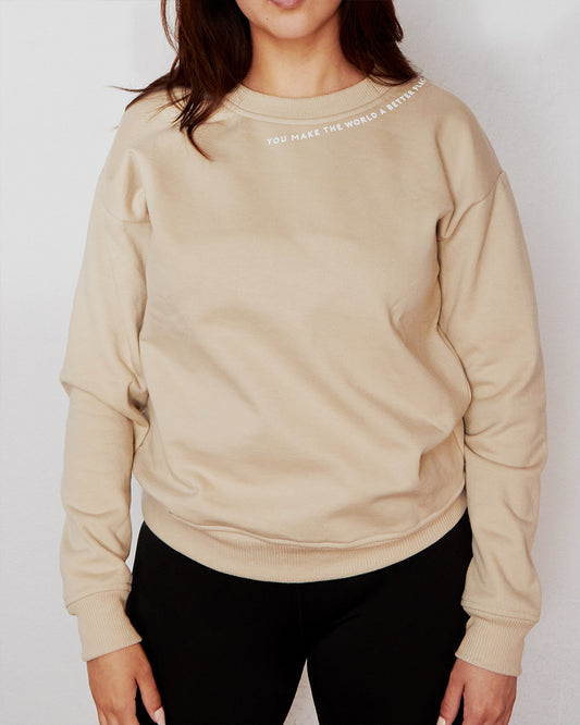 Buzo manga caida Beige