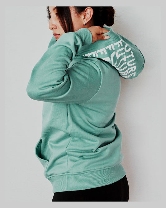 Buzo hoodie Celeste
