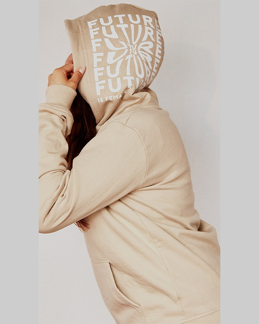 Buzo hoodie Beige