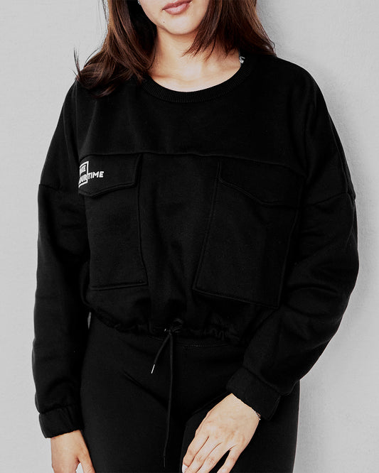 Buzo tipo Crop Aria Negro